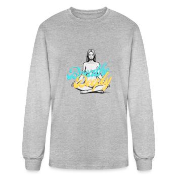Breathe Deeply - Men's Long Sleeve T-Shirt - heather gray - Front