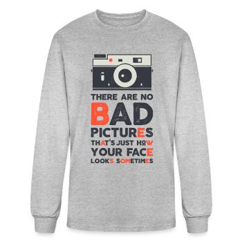 No Bad Pictures - Men's Long Sleeve T-Shirt - heather gray - Front