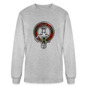 Clan Cameron Tartan Crest - Men's Long Sleeve T-Shirt - heather gray - Front