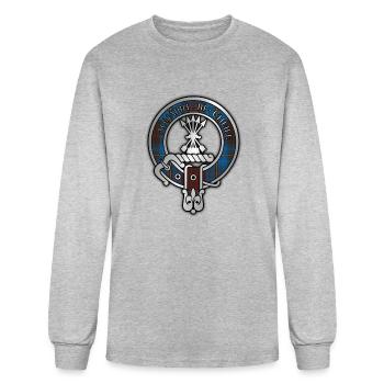 Clan Cameron Hunting Tartan Crest - Men's Long Sleeve T-Shirt - heather gray - Front