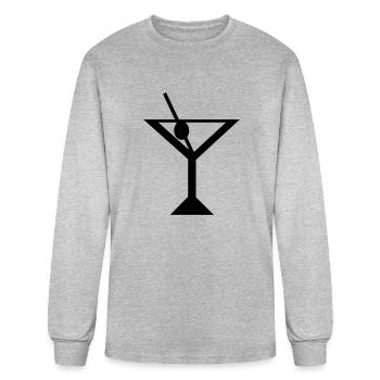 martini glass - Men's Long Sleeve T-Shirt - heather gray - Front