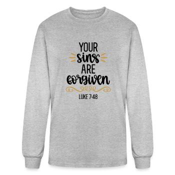 Your Sins Are Forgiven Luke 748 - Men's Long Sleeve T-Shirt - heather gray - Front
