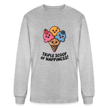 Triple Scoop Joy - Men's Long Sleeve T-Shirt - heather gray - Front