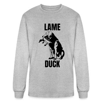 Dive into Duck Jokes, Lame Duck - Men's Long Sleeve T-Shirt - heather gray - Front