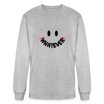 Whatever face - Men's Long Sleeve T-Shirt - heather gray - Front