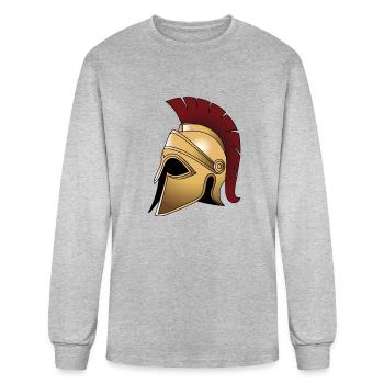 spartan helmet - Men's Long Sleeve T-Shirt - heather gray - Front