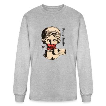 Scary Smile - Men's Long Sleeve T-Shirt - heather gray - Front