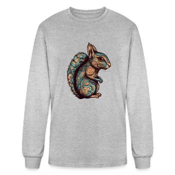 Ornamental Squirrel - Men's Long Sleeve T-Shirt - heather gray - Front