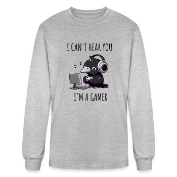 Online Gaming Crow - Men's Long Sleeve T-Shirt - heather gray - Front