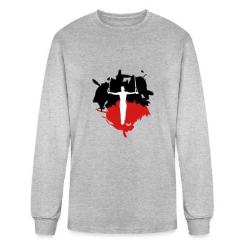 Gymnastics - Gymnast and color splash - Men's Long Sleeve T-Shirt - heather gray - Front