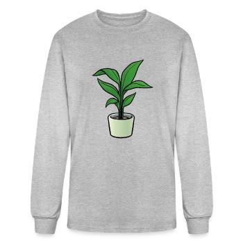 Cast Iron Pot Plant - Men's Long Sleeve T-Shirt - heather gray - Front