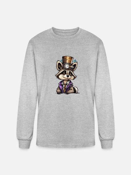 Well-dressed raccoon - Men's Long Sleeve T-Shirt - heather gray