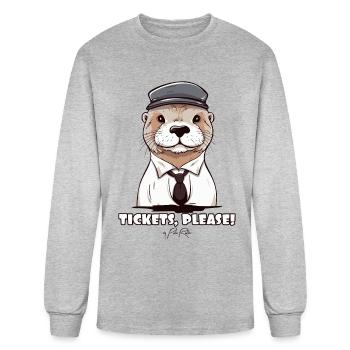 Tickets Please! Conductor Otter - Men's Long Sleeve T-Shirt - heather gray - Front