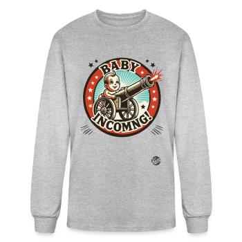 Baby Incoming Cannon Design - Men's Long Sleeve T-Shirt - heather gray - Front