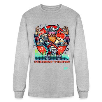 Techno Music Viking - Men's Long Sleeve T-Shirt - heather gray - Front