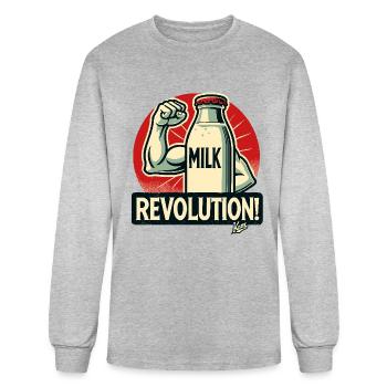 Strong Milk Bottle - Men's Long Sleeve T-Shirt - heather gray - Front
