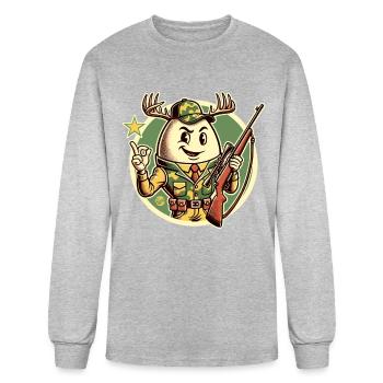 Camo Egg Hunter Parody with Antlers - Men's Long Sleeve T-Shirt - heather gray - Front