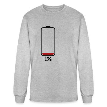 1 Low Battery 1 - Men's Long Sleeve T-Shirt - heather gray - Front