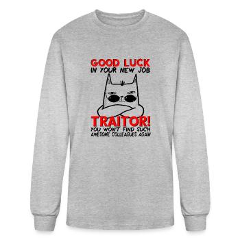 Coworker Leaving Farewell Work Going Away Quitting - Men's Long Sleeve T-Shirt - heather gray - Front