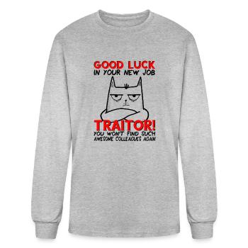 Farewell Coworker Leaving Work Going Away Quitting - Men's Long Sleeve T-Shirt - heather gray - Front