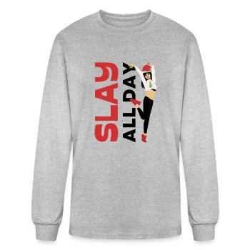 Slay all day 1 - Men's Long Sleeve T-Shirt - heather gray - Front