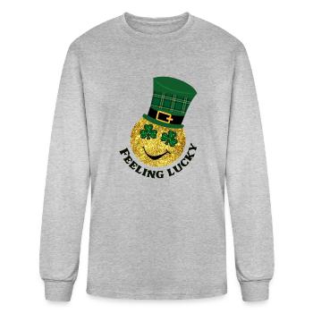 Feeling Lucky - Men's Long Sleeve T-Shirt - heather gray - Front