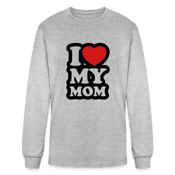 I love my mom - Men's Long Sleeve T-Shirt - heather gray - Front