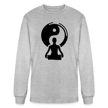 meditation - Men's Long Sleeve T-Shirt - heather gray - Front