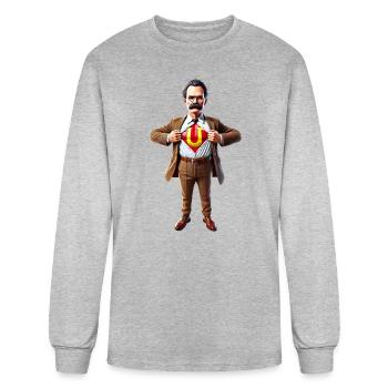 Nietzsche Nietzsche Übermensch Superhero Philosoph - Men's Long Sleeve T-Shirt - heather gray - Front