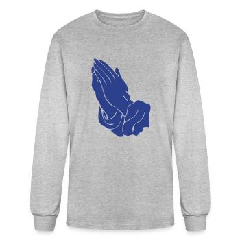 Praying Hands 02 - Men's Long Sleeve T-Shirt - heather gray - Front