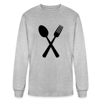Spoon and fork - Men's Long Sleeve T-Shirt - heather gray - Front
