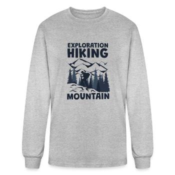 Hiking Mountains Alps Hike Hikers - Men's Long Sleeve T-Shirt - heather gray - Front