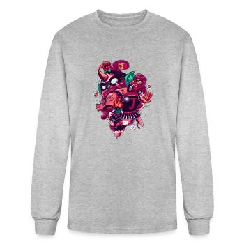 Alex Kidd Vs Janken Gang - Men's Long Sleeve T-Shirt - heather gray - Front
