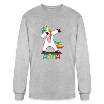 Anna Name First Name Anna Colourful Dancing - Men's Long Sleeve T-Shirt - heather gray - Front
