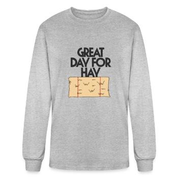 Great day for hay - Men's Long Sleeve T-Shirt - heather gray - Front