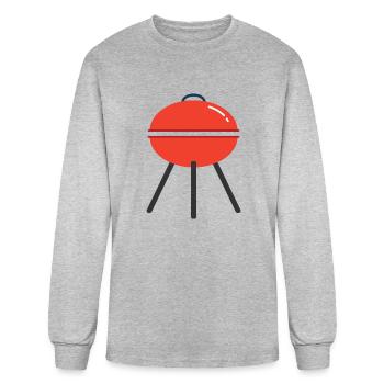 Round Grill - Men's Long Sleeve T-Shirt - heather gray - Front