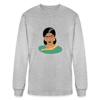 Tamil Woman Art Rounded - Men's Long Sleeve T-Shirt - heather gray - Front