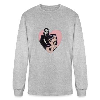 ghostface phone call love heart - Men's Long Sleeve T-Shirt - heather gray - Front
