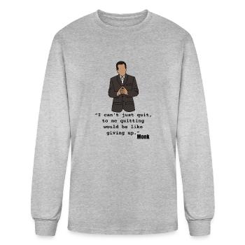 Monk can t just quit - Men's Long Sleeve T-Shirt - heather gray - Front
