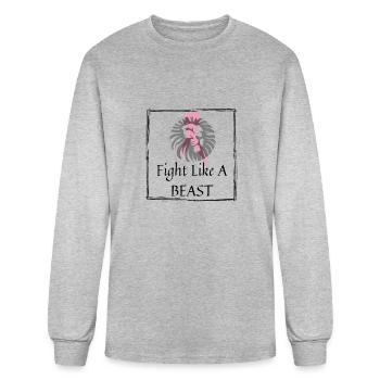 Breast Cancer - Men's Long Sleeve T-Shirt - heather gray - Front