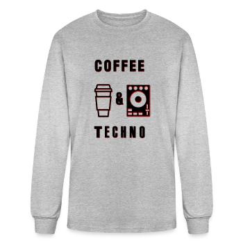 Coffee and Techno Music - Men's Long Sleeve T-Shirt - heather gray - Front