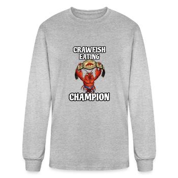 Crawfish Eating Champion - Men's Long Sleeve T-Shirt - heather gray - Front