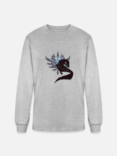 Abyssal Lagiacrus - Sunset Shores - Men's Long Sleeve T-Shirt - heather gray