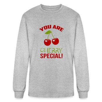 Cherry - Men's Long Sleeve T-Shirt - heather gray - Front