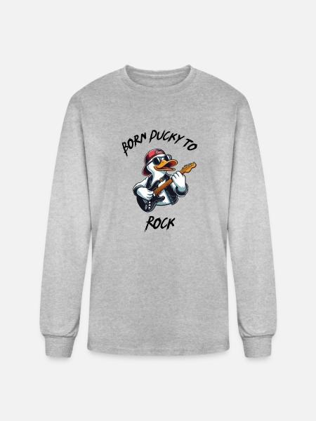 Born Ducky to Rock - Men's Long Sleeve T-Shirt - heather gray