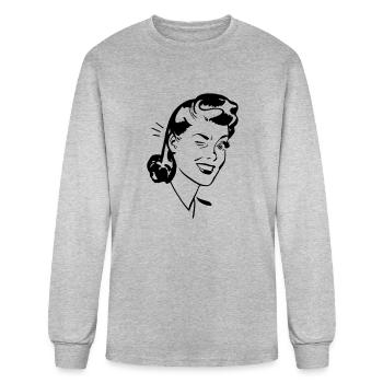 Winking Woman - Men's Long Sleeve T-Shirt - heather gray - Front