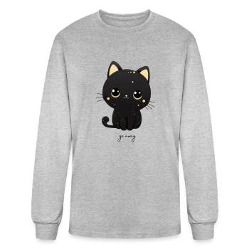 Black Cat Go Away - Men's Long Sleeve T-Shirt - heather gray - Front