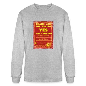 Writing A Comic Book - Men's Long Sleeve T-Shirt - heather gray - Front