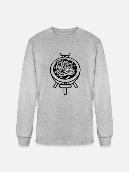 delicious steak BBQ charcoal - Men's Long Sleeve T-Shirt - heather gray