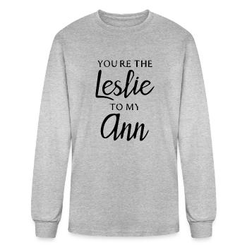 You re the Leslie to my Ann - Men's Long Sleeve T-Shirt - heather gray - Front